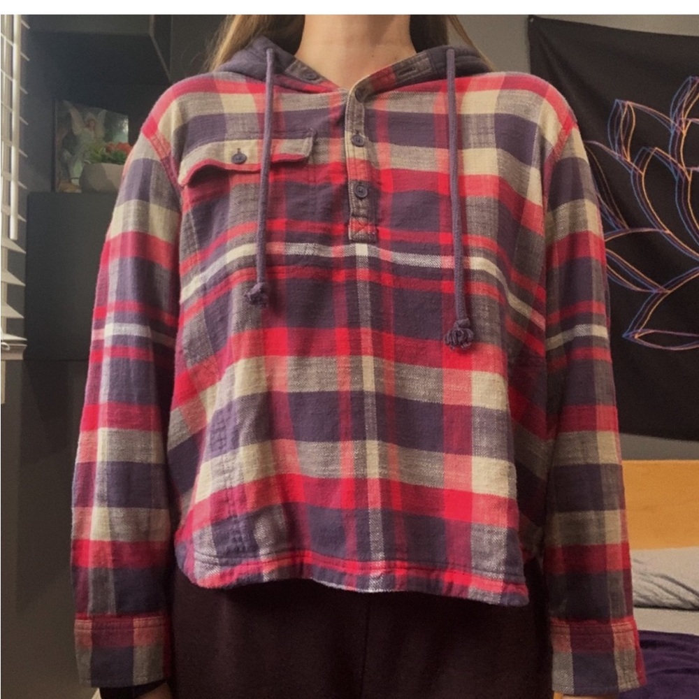 American Eagle Cropped Flannel